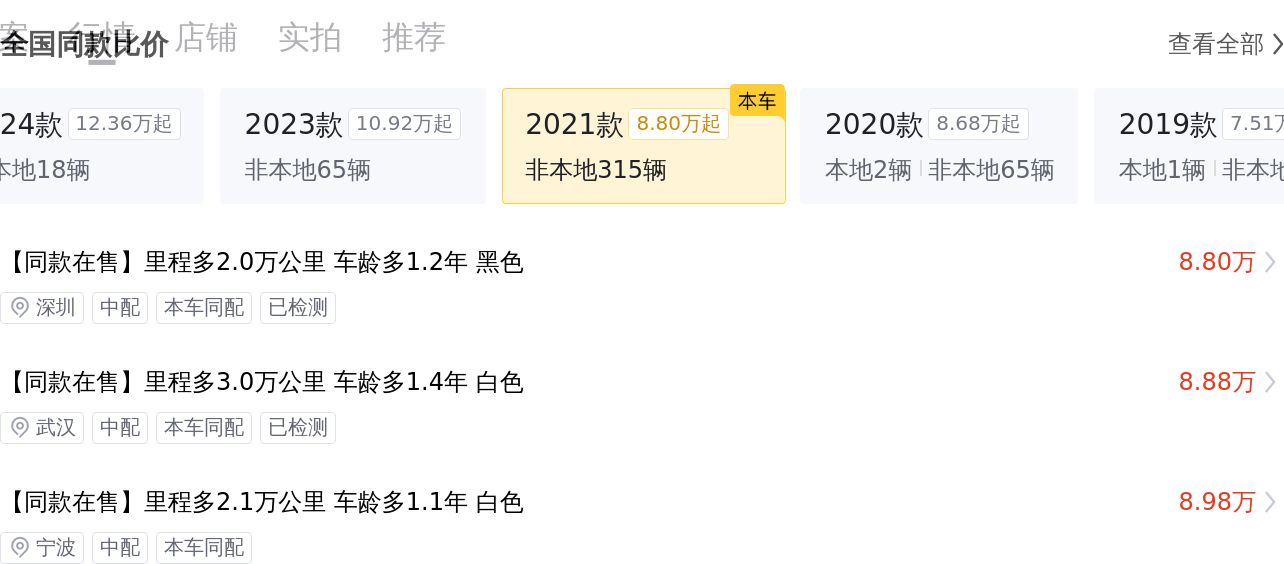 東風本田二手車價格_本田CR-V 2021款 240TURBO CVT兩驅風尚版 二手車 東莞 12.68萬